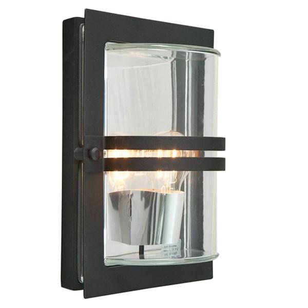 Basel Clear Glass Wall Light Steel Black - NLYS.660B