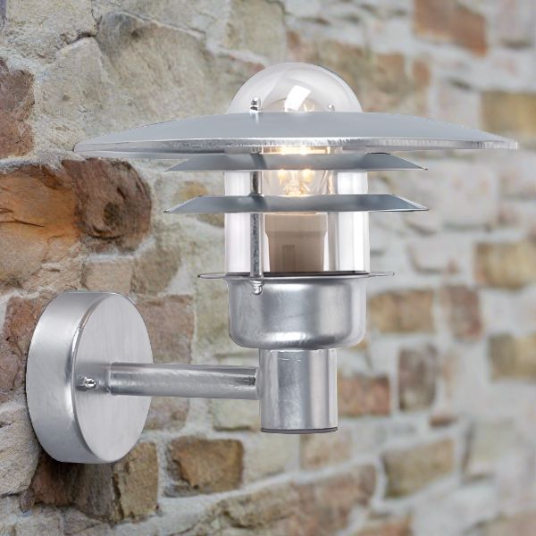 Larvik Outdoor Wall Light Galvanized Steel - NLYS.690GA