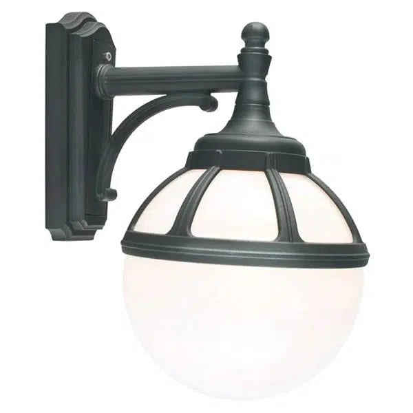 Bologna Opal Glass Downward Outdoor Wall Light Aluminum Black or White