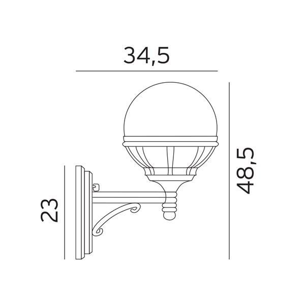 Bologna Opal Glass Upward Outdoor Wall Light Aluminum Black or White