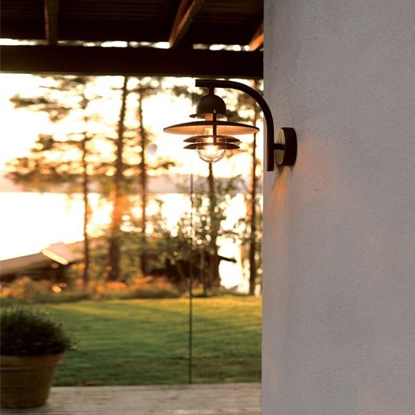 Oslo Outdoor Wall Light Steel Black - NLYS.240B