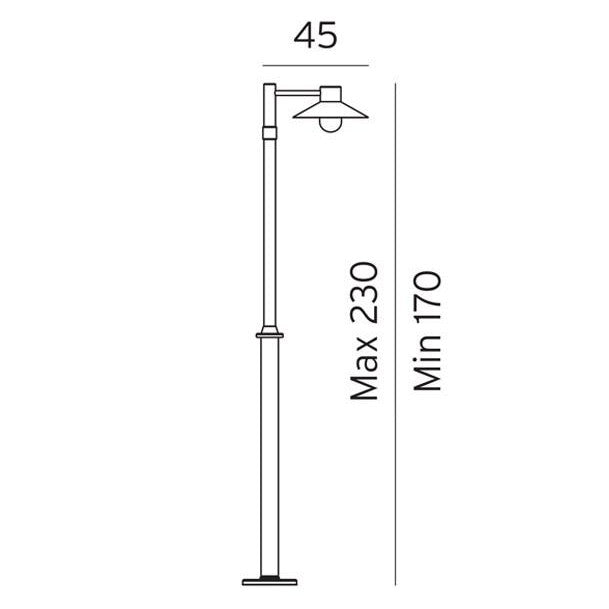 Lund Post Light Steel Black - NLYS.274B