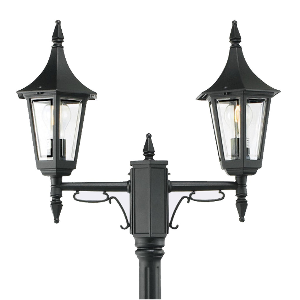 Rimini Post Light 2 Light Aluminum Black - NLYS.402B