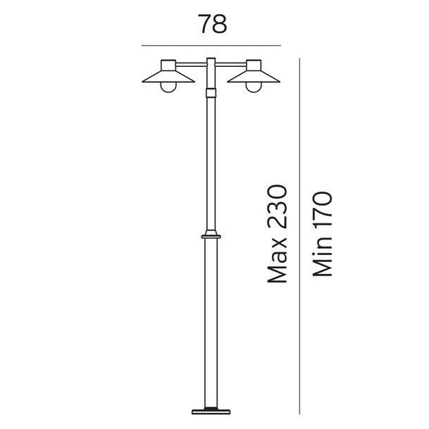 Lund 2 Light Post Light Galvanized Steel - NLYS.275GA