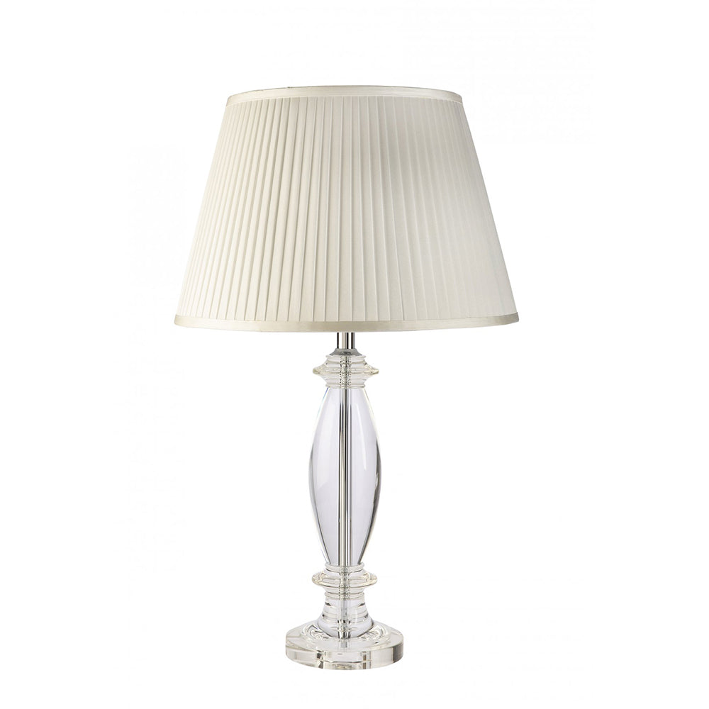 Fiorentino Lighting - CAMBRIDGE 1 Light Table Lamp Crystal & White