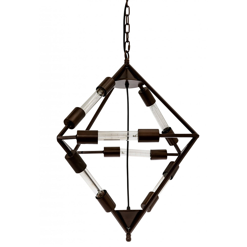 Buy Pendant Lights Australia Fiorentino Lighting - SOLEY 6 Light Diamond Shape Pendant Brown