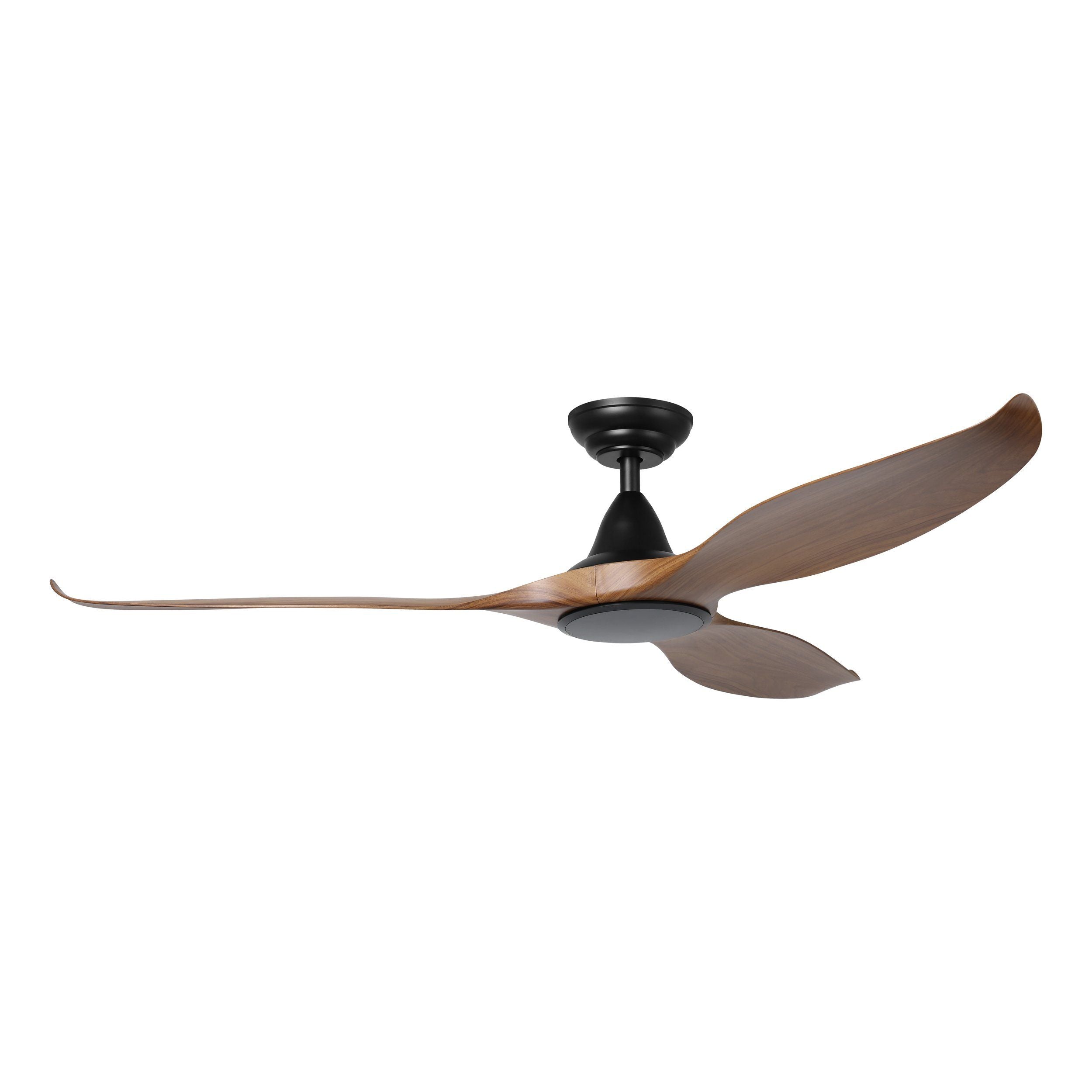 Noosa DC Ceiling Fan 60" Matte Black & New Teak Blade With Remote - 20684907