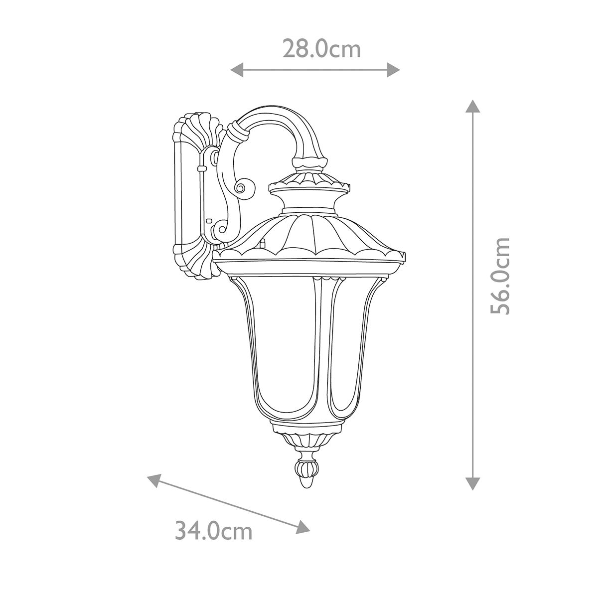 Chicago Medium Down Wall Lantern Rusty Bronze Patina - CC2-M