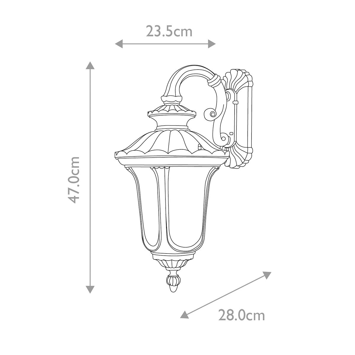 Chicago Small Down Wall Lantern Rusty Bronze Patina - CC2-S