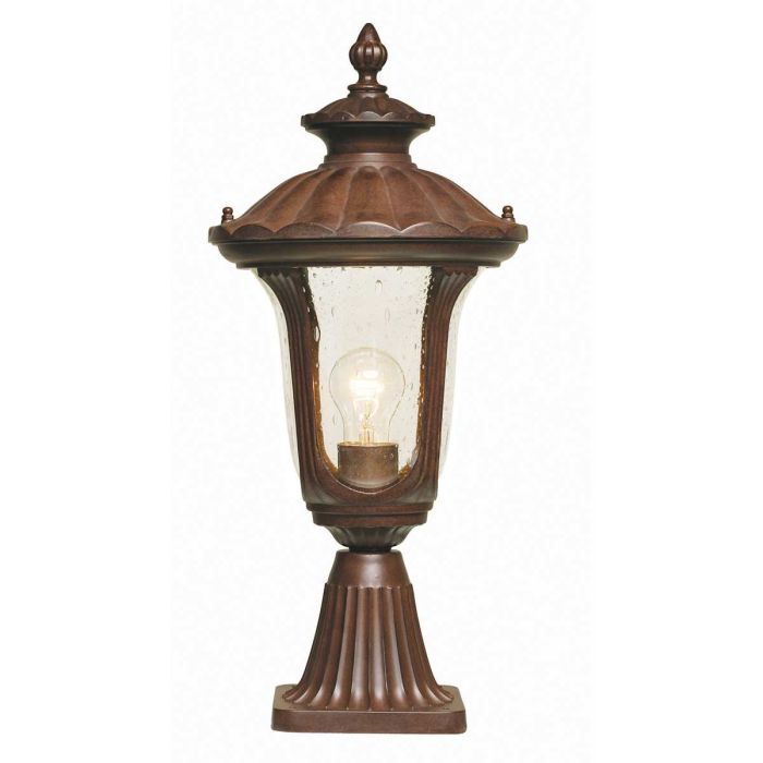 Chicago Small Pedestal Lantern Rusty Bronze Patina - CC3-S