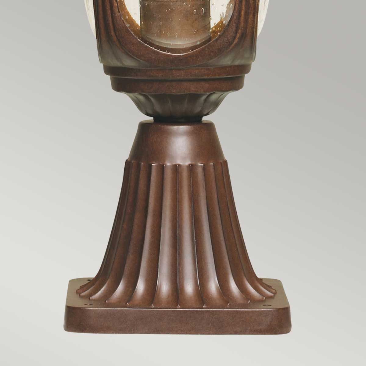 Chicago Small Pedestal Lantern Rusty Bronze Patina - CC3-S