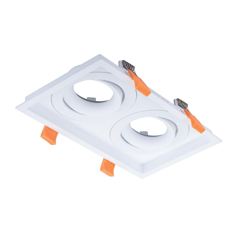 Buy Downlight Frames Australia Cell Tilt Downlight Frame 2 Holes White Aluminium - 27060