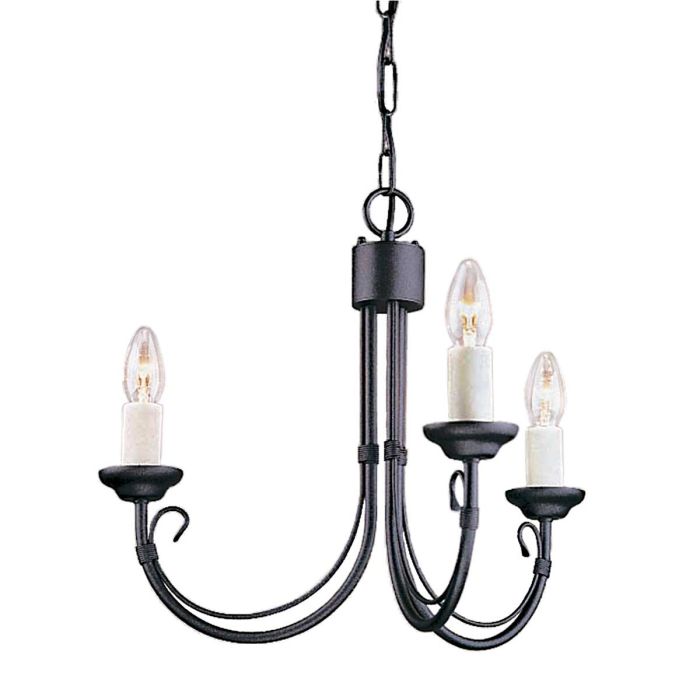 Chartwell 3 Light Chandelier Black - CH3-BLACK