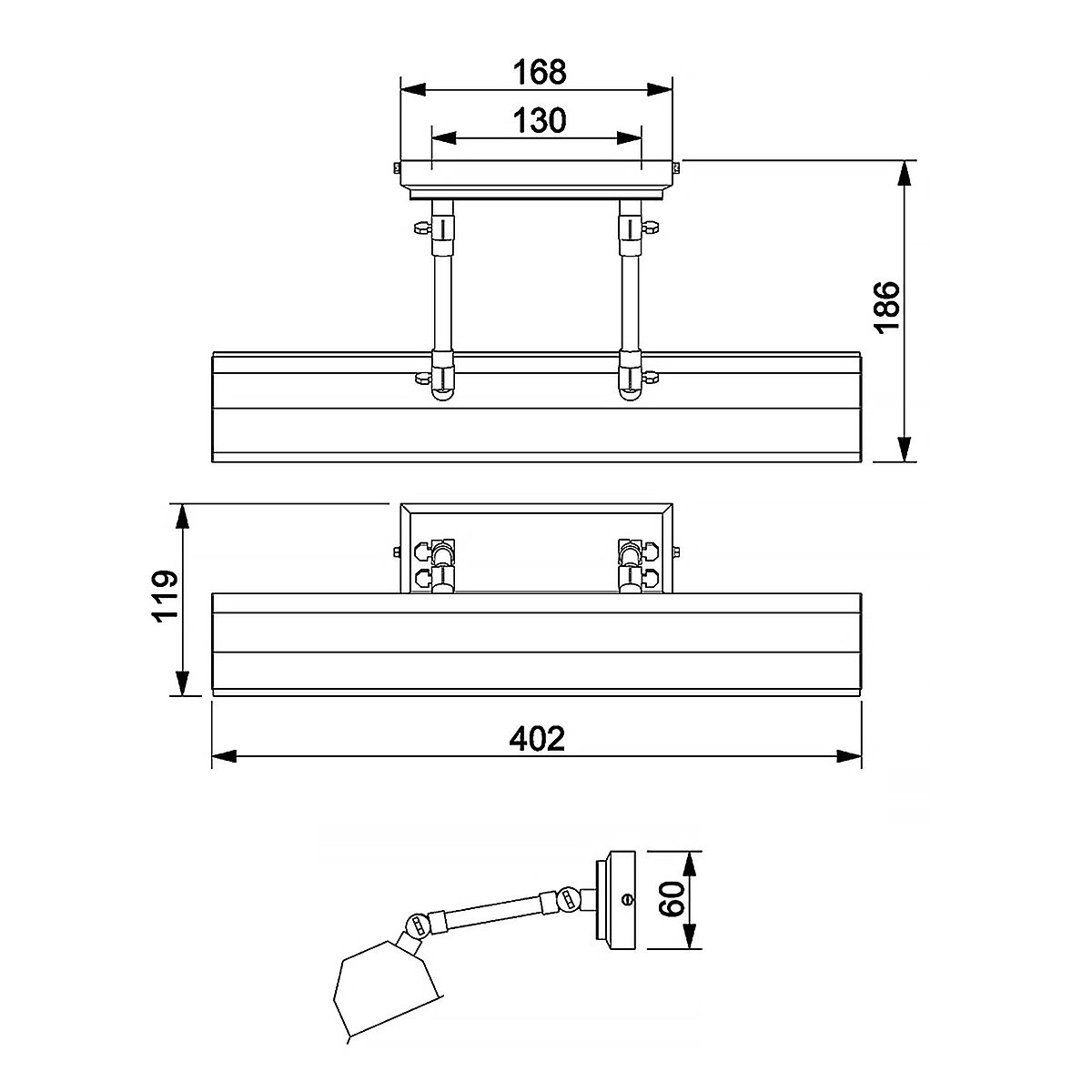 Chartwell Medium Picture Light Dark Bronze - CHAWTON-PLM-DB