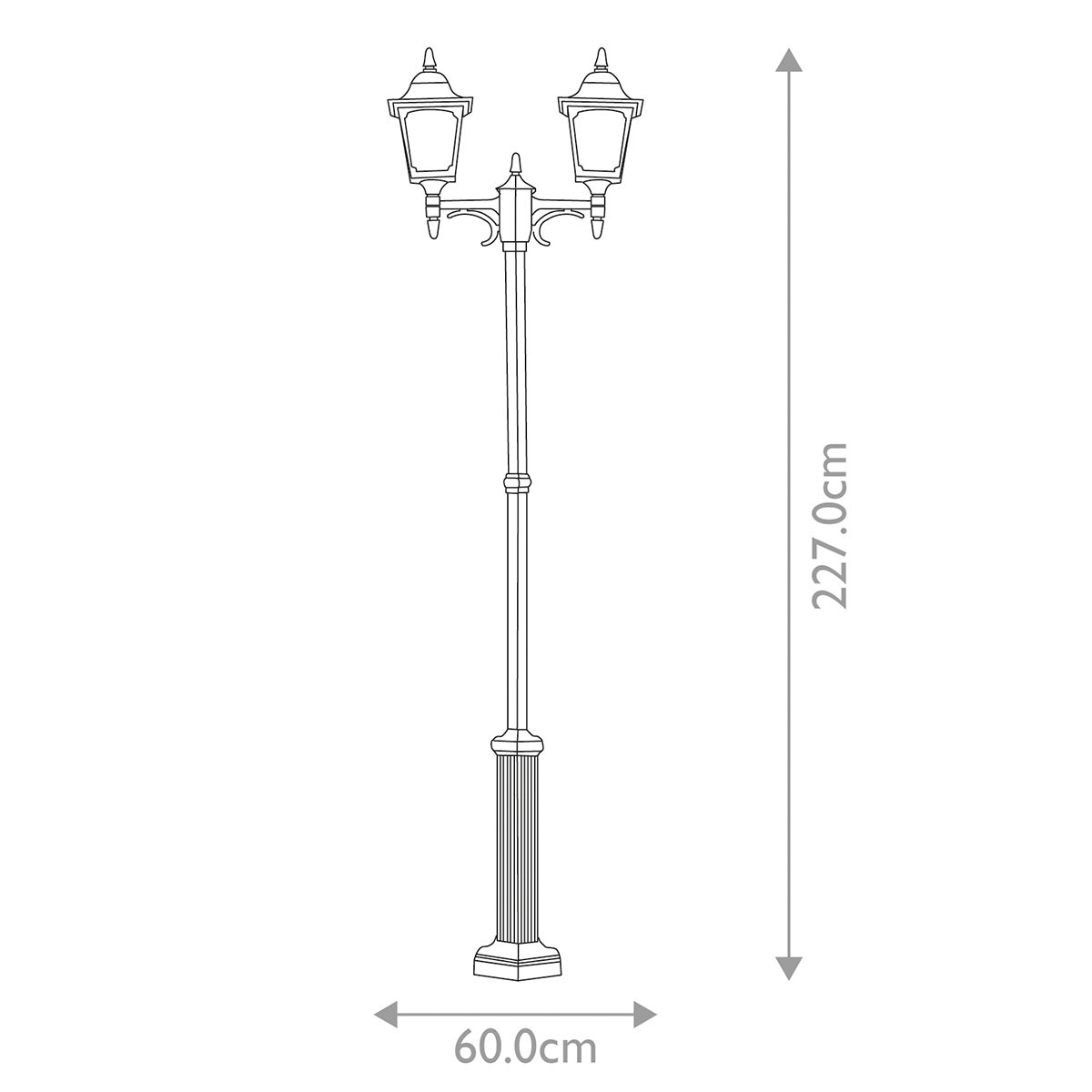 Chapel 2 Light Post Light Black - CP8-BLACK