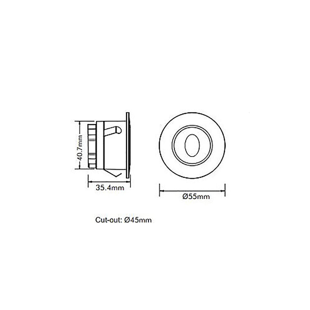 Round LED Step Light White Aluminium 20° TRI colour - STEP-514WH/TC