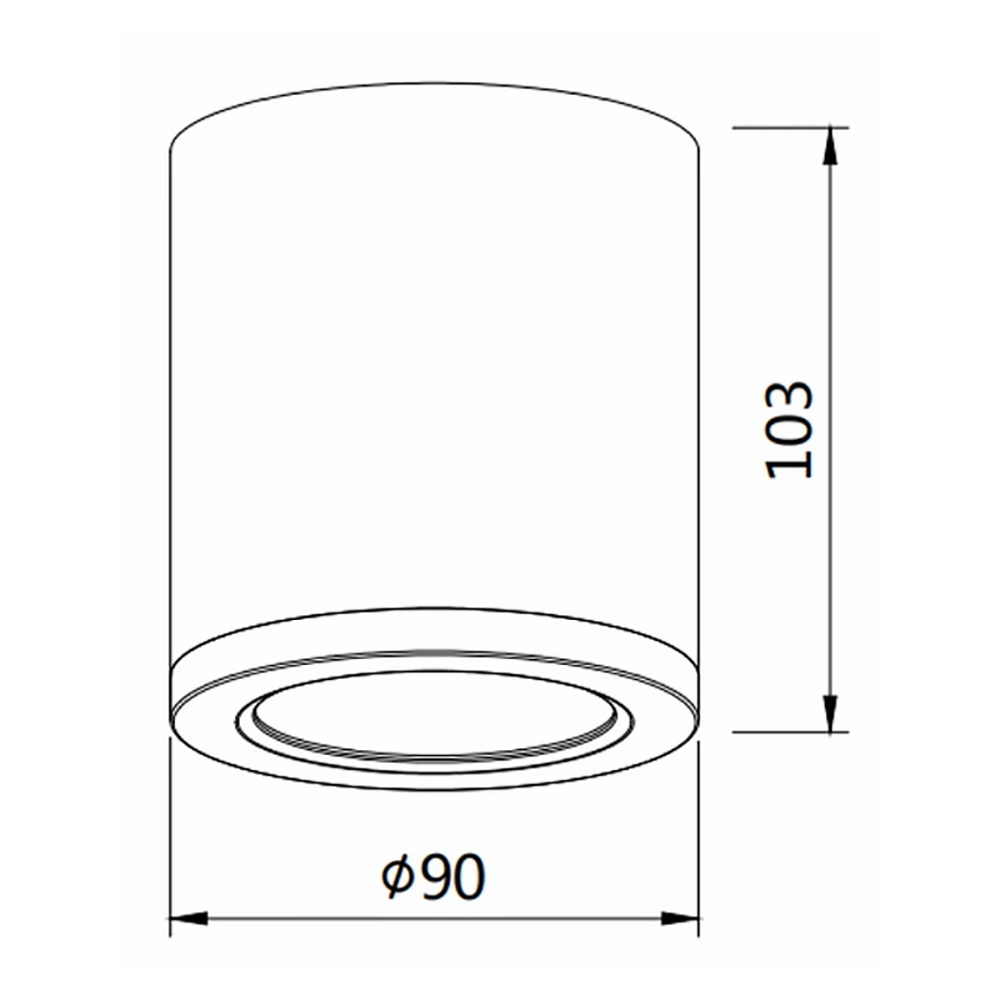 Buy Surface Mounted Downlights Australia Surface Mounted Downlight W90mm White Aluminium 4000K - DL2081/WH/4000K