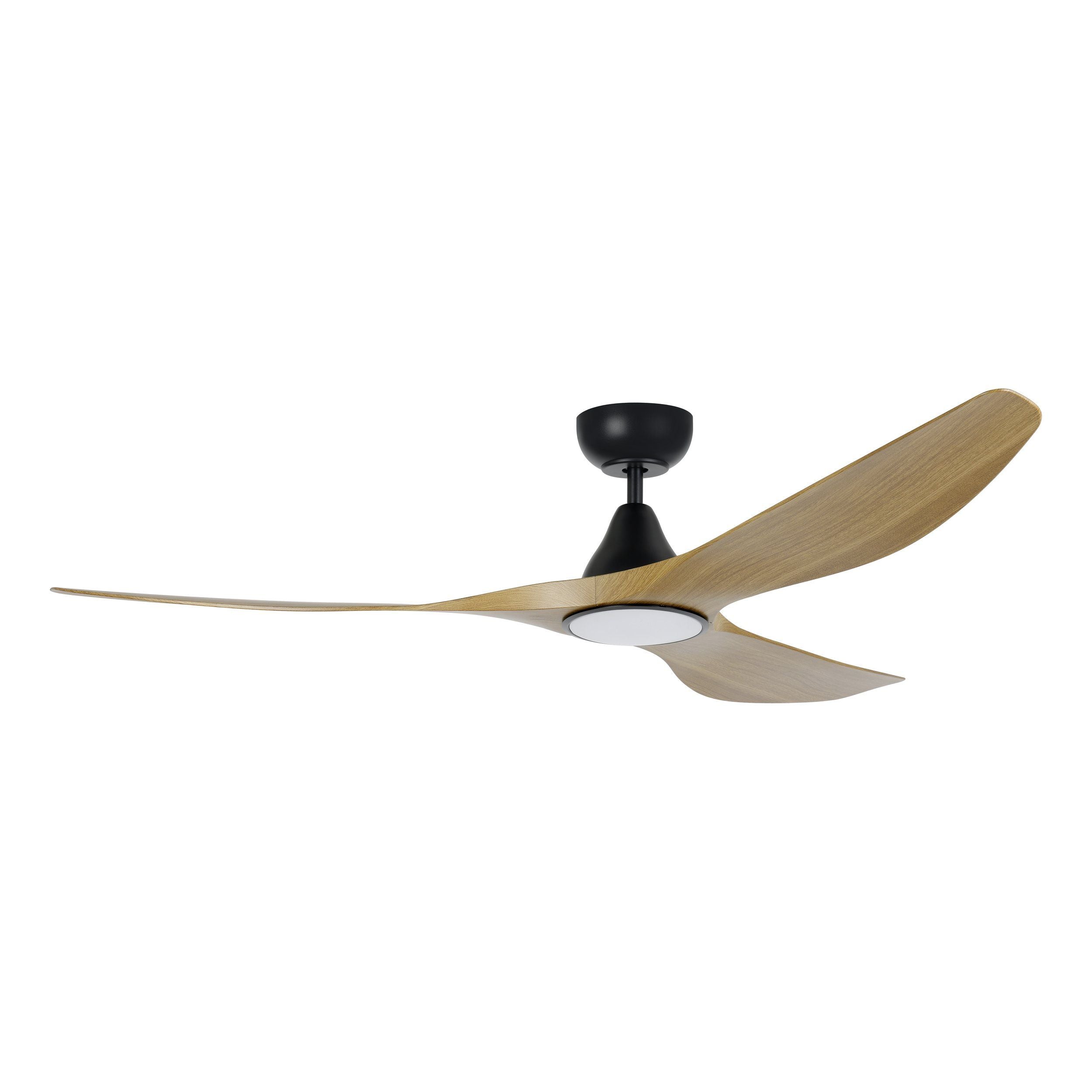 Surf DC Ceiling Fan 72" With LED Light Black With Burmese Teak Blade - 20789517