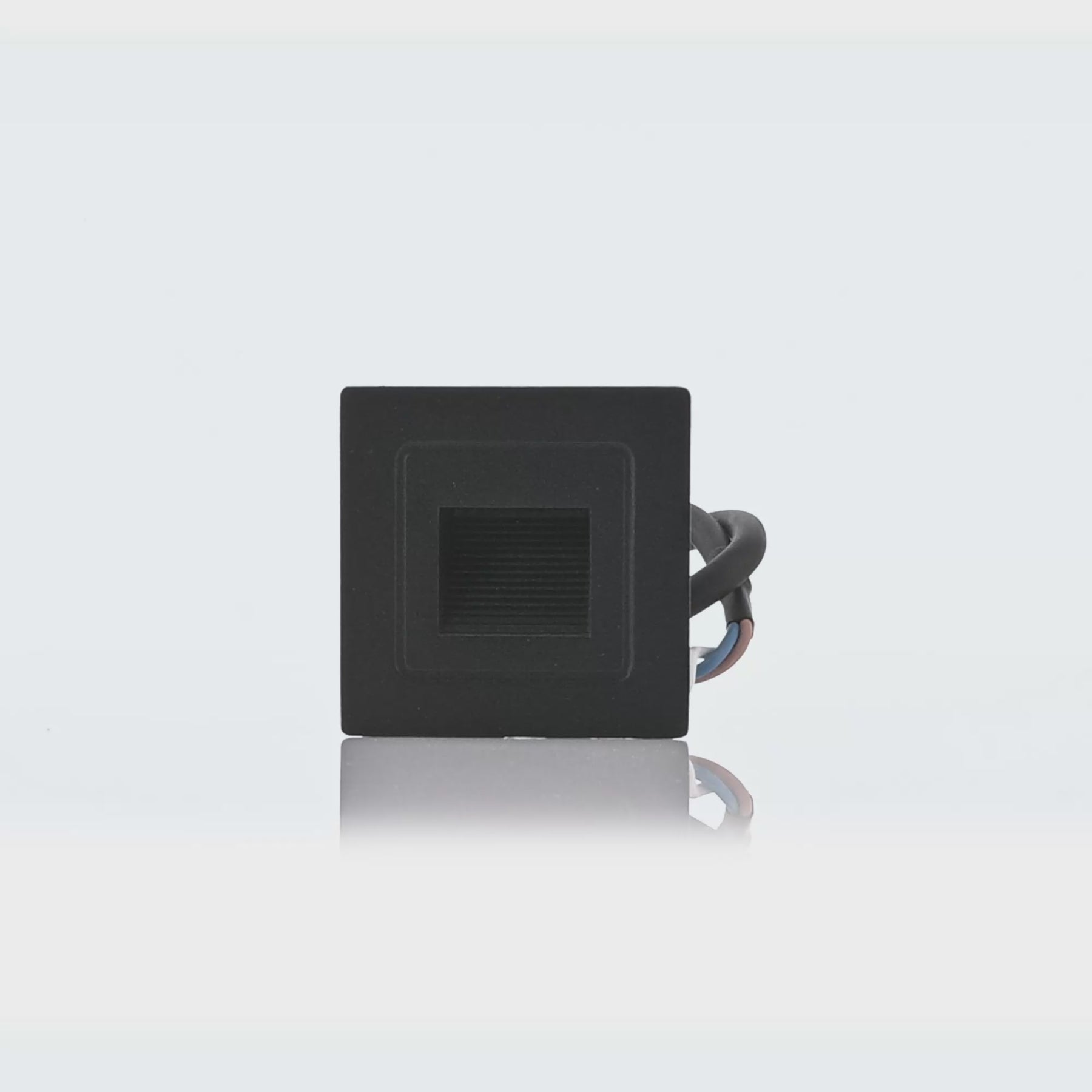 Trin Small LED Square Step 12V 1W Tri Colour Black - HV3111T-BLK-12V