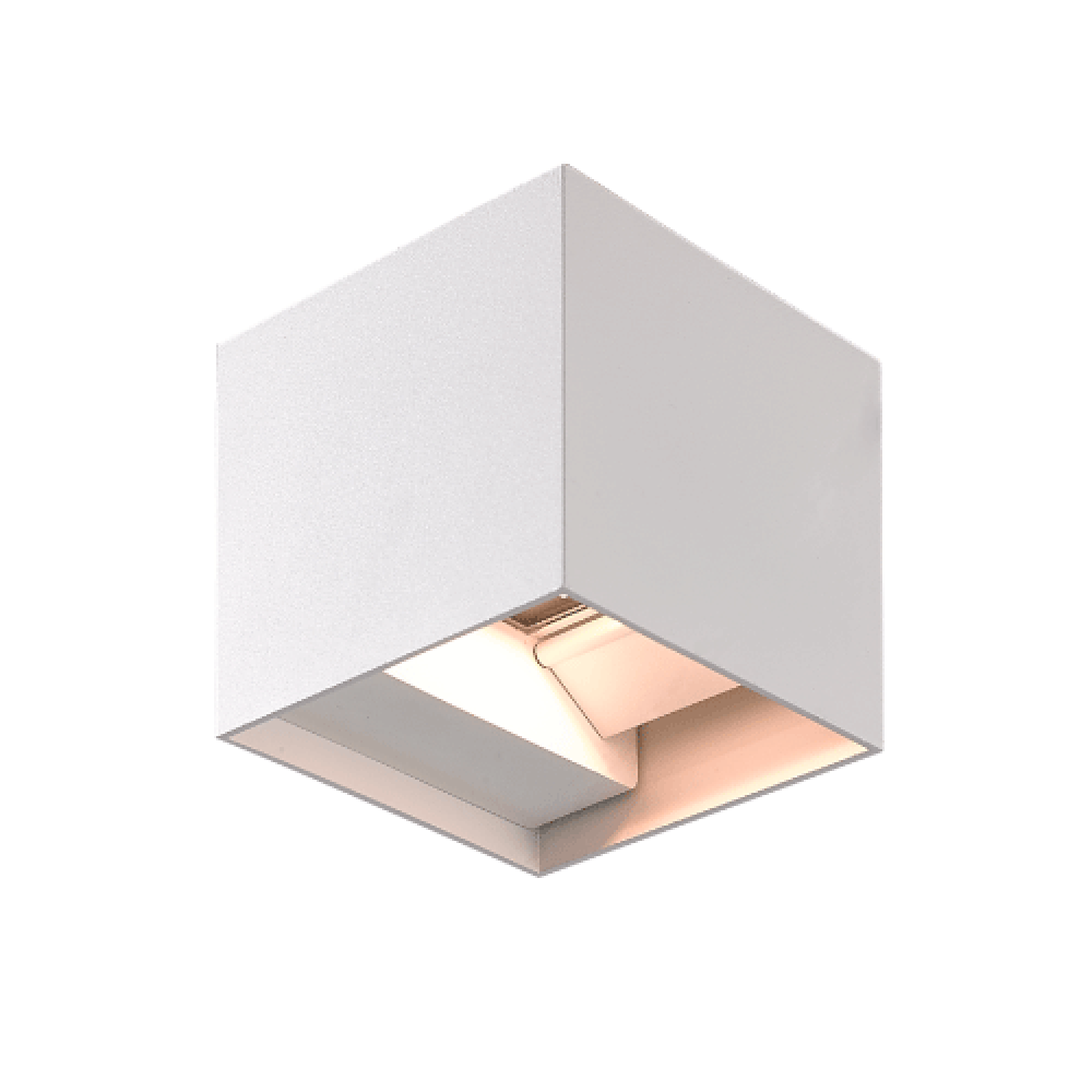 Buy Up / Down Wall Lights Australia Square Up / Down Wall Light W100mm White Aluminium 3CCT - ST259/WH/TC