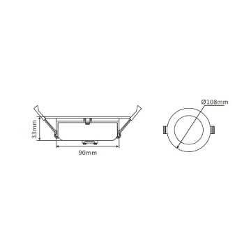 Recessed LED SMD Downlight 12W TRI Colour Black - DL1262-BKTC12S01