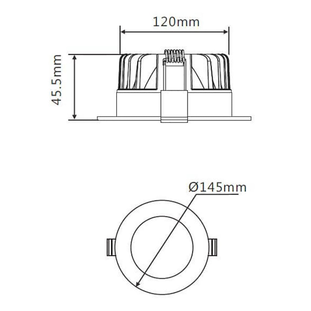 Buy Recessed LED Downlights Australia Recessed LED Downlight W145mm Aluminium 3 CCT - DL2018