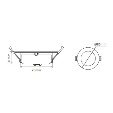 Recessed LED Downlight 10W TRI Colour White - DL1270-WHTC10S01