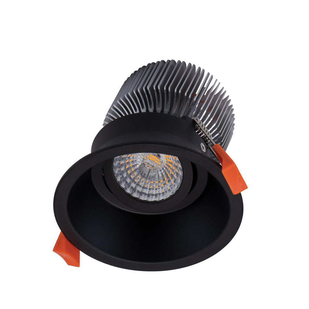 Buy Recessed Downlights Australia Deep Round LED Downlight 13W Black Aluminium 5000K - 20619