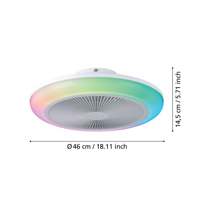 Sayulita LED Bladeless DC Ceiling Fan With RGB White Matt - 20809601