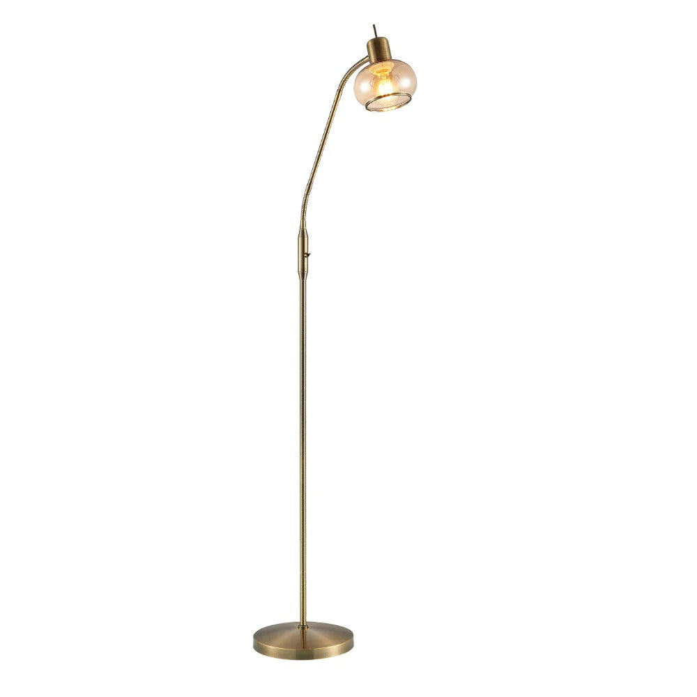 MARBELL Floor Lamp Antique Brass Amber - MARBELL FL-ABAM