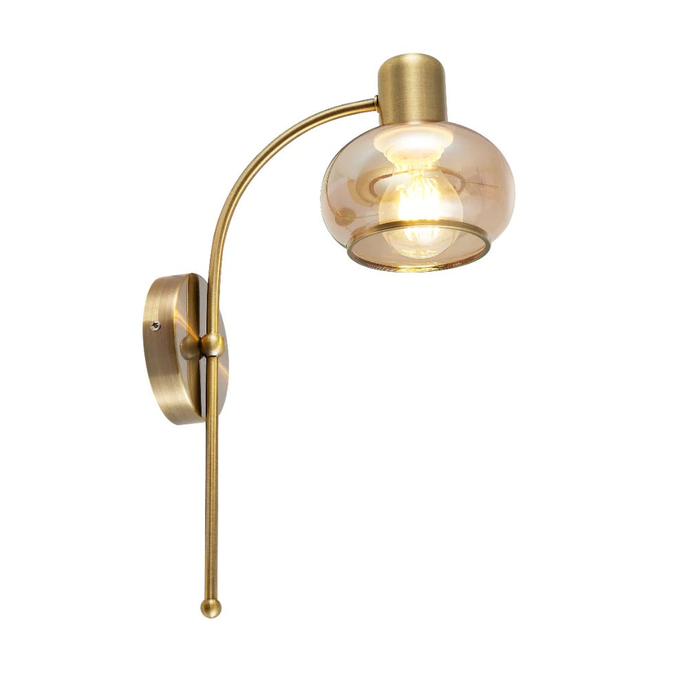 MARBELL Wall Sconce Antique Brass Amber - MARBELL WB-ABAM