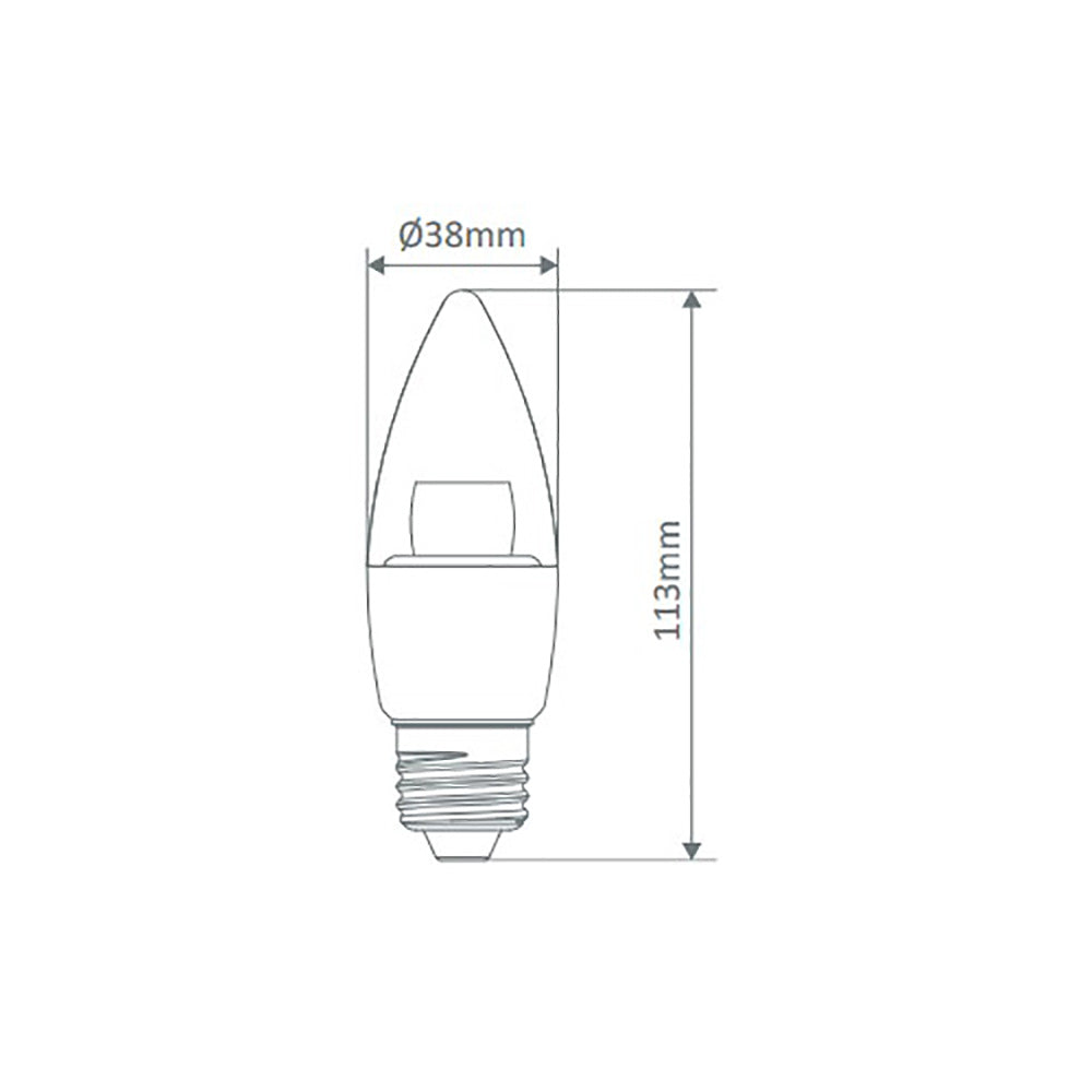 Key Candle LED Globe ES 240V 6W Clear 6500K - 65094