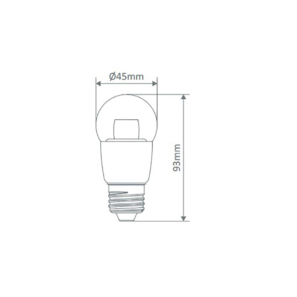 Buy LED Globes Australia Key Fancy Round LED Globe ES 240V 6W Clear 6500K - 65054