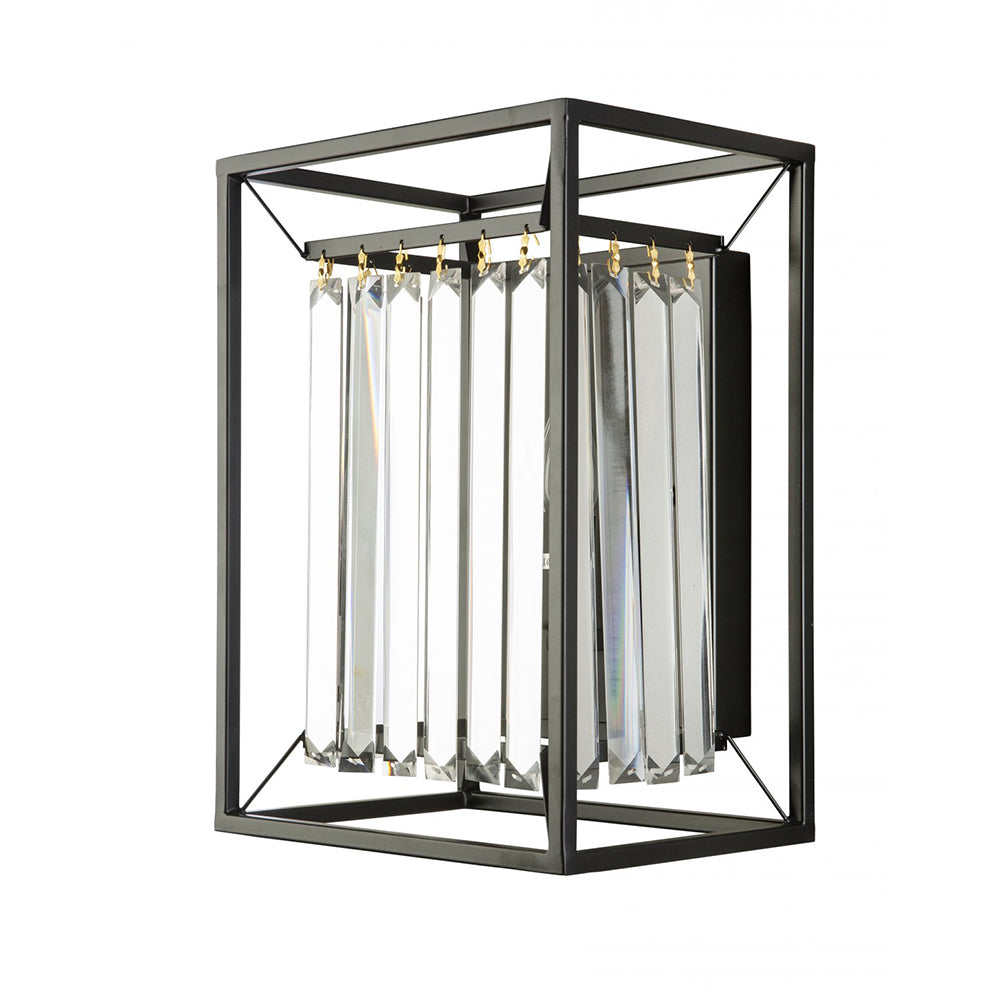 Buy Wall Sconce Australia Fiorentino Lighting - BRATA-A1 1 Light Crystal Wall Light Black