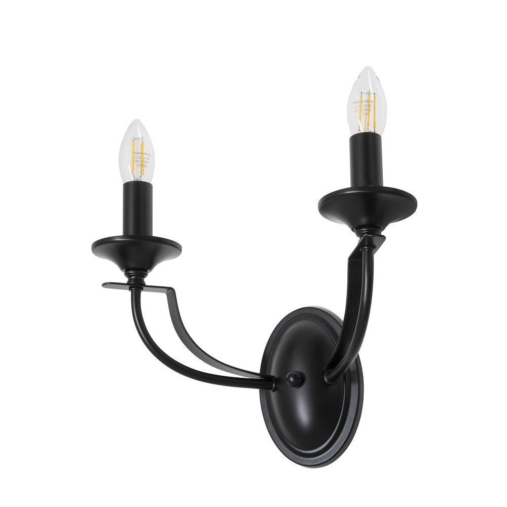 Fiorentino Lighting - HOODSHIRE 2 Light Wall Light Black