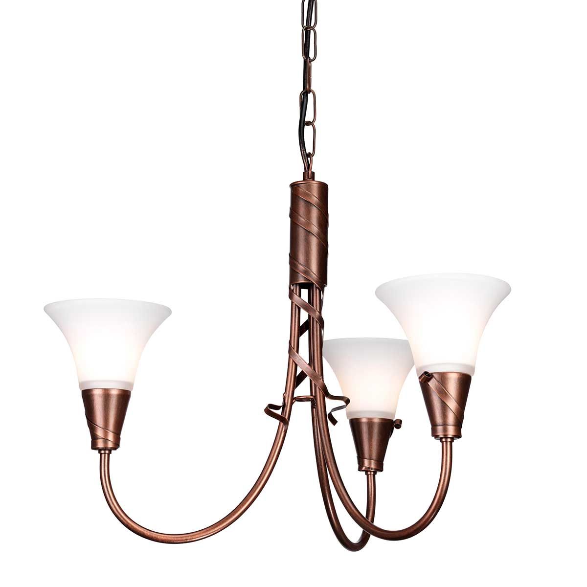 Emily 3 Light Chandelier Copper Patina - EM3-COPPER