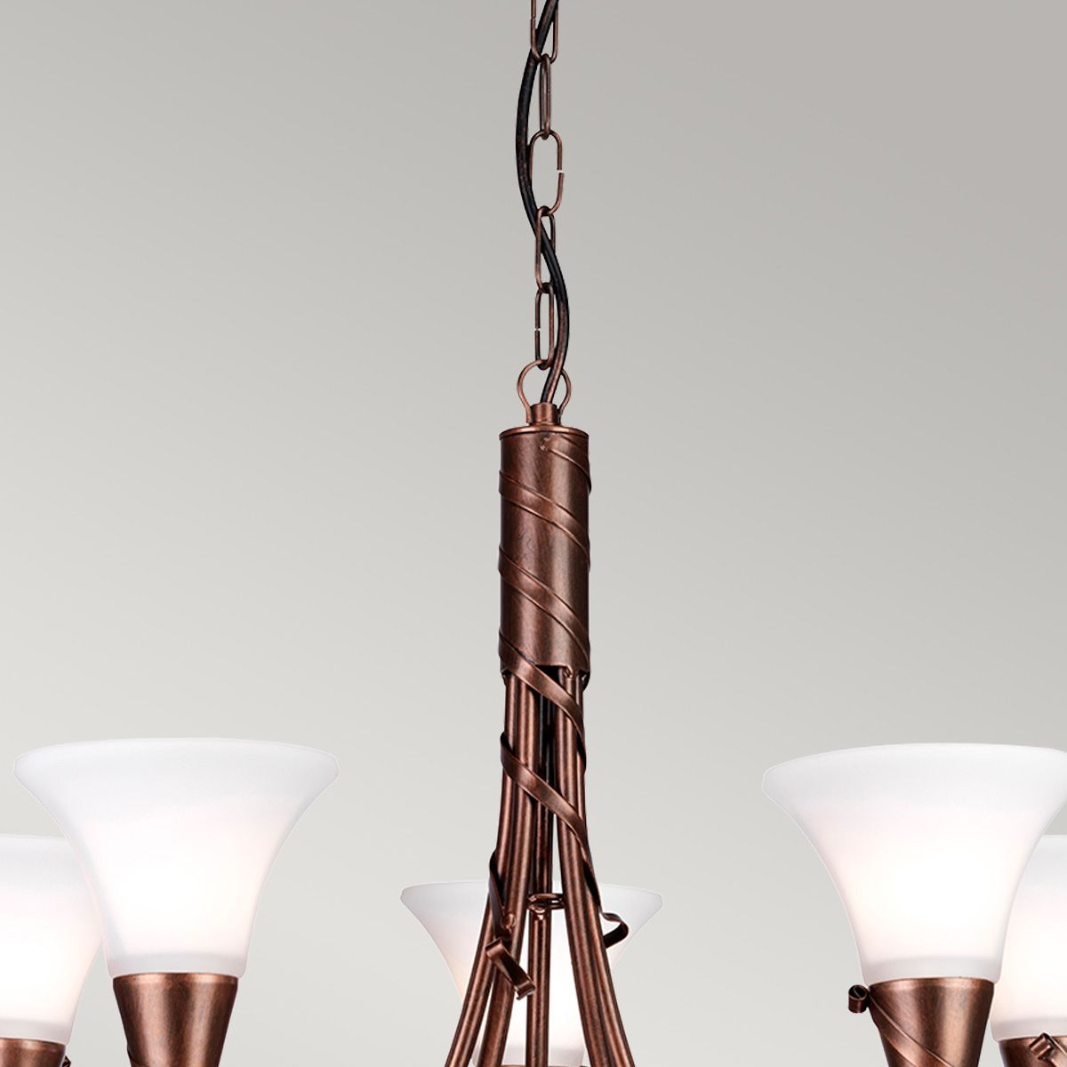 Emily 5 Light Chandelier Copper Patina - EM5-COPPER