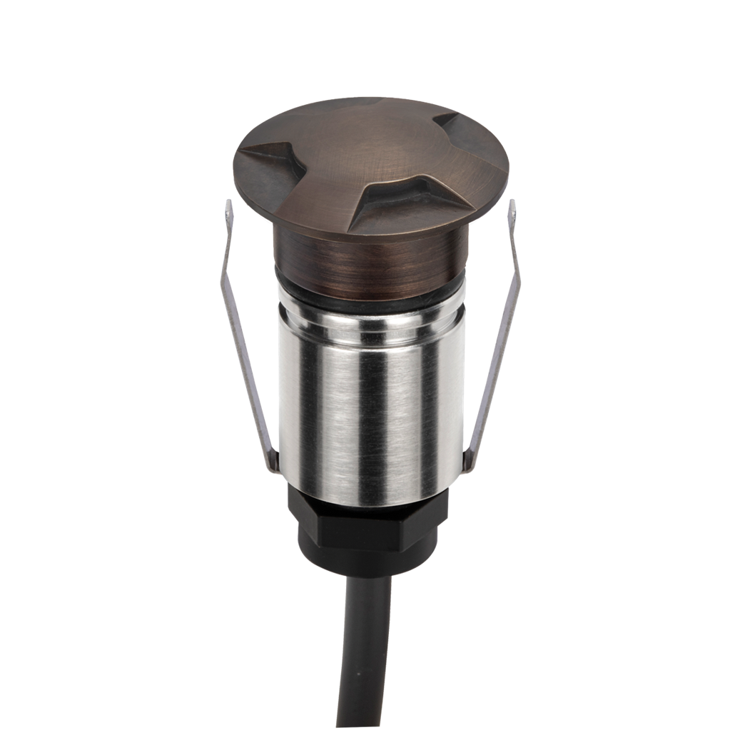 EMIT-25 LED Micro 4-Way Inground Light 24V 1W RGBW Antique Brass - 10076