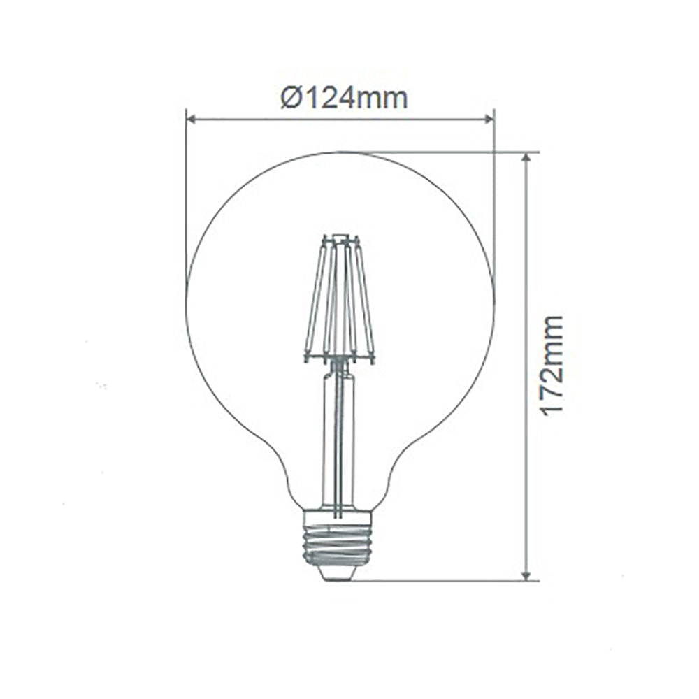 G120 LED Filament Globe ES 240V 8.5W Frosted Glass 6500K - 65989