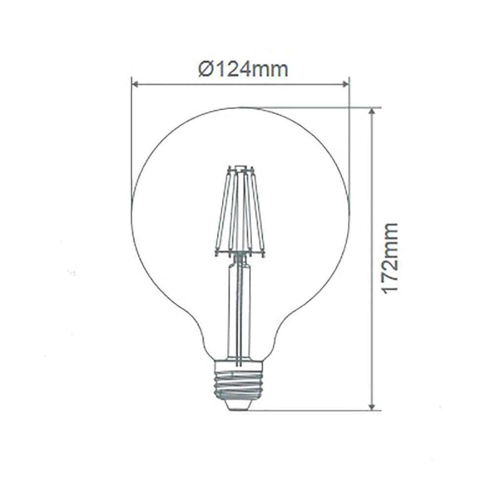 Buy LED Filament Globes Australia G120 LED Filament Globe ES 240V 8.5W Clear Glass 6500K - 65945