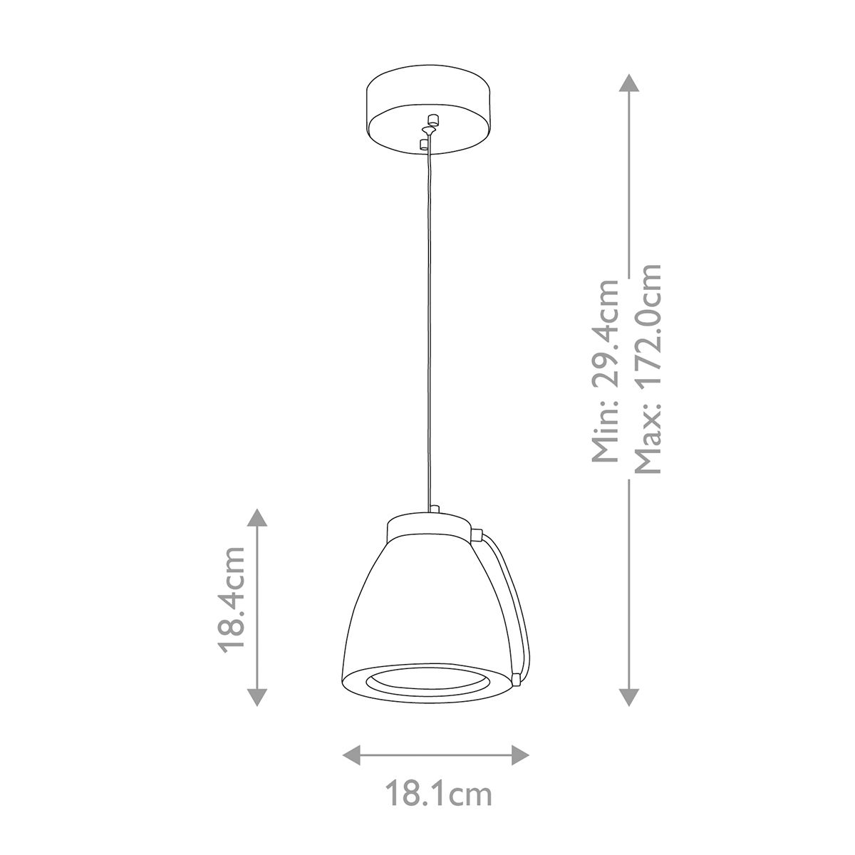 Europa Small LED Pendant White Painted - EUROPA-P-A