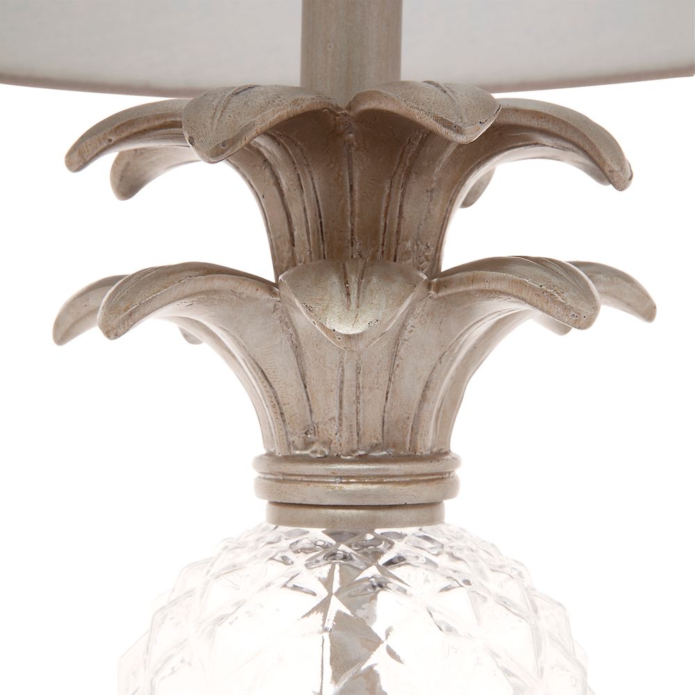 Langley Table Lamp Antique Silver Base With Grey Shade - 11628