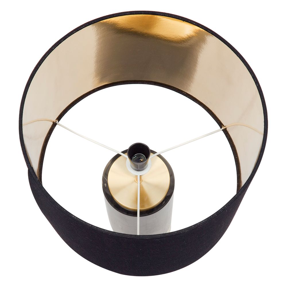 Paola Table Lamp Black & Brass Base With Black Shade - B11651