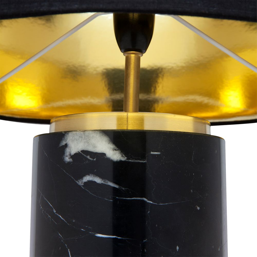 Paola Table Lamp Black & Brass Base With Black Shade - B11651