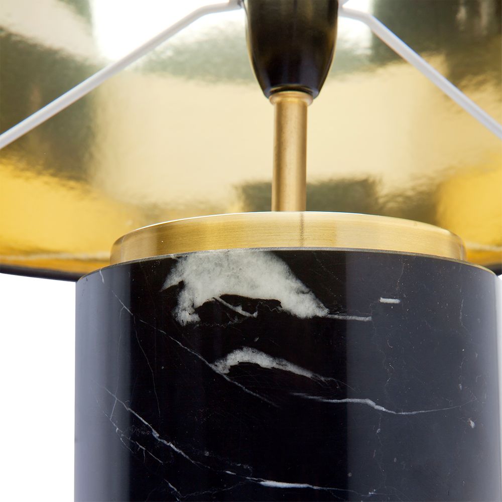 Paola Table Lamp Black & Brass Base With Black Shade - B11651
