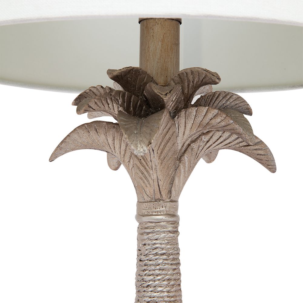 Beverly Table Lamp Antique Silver Base With White Shade - 11929