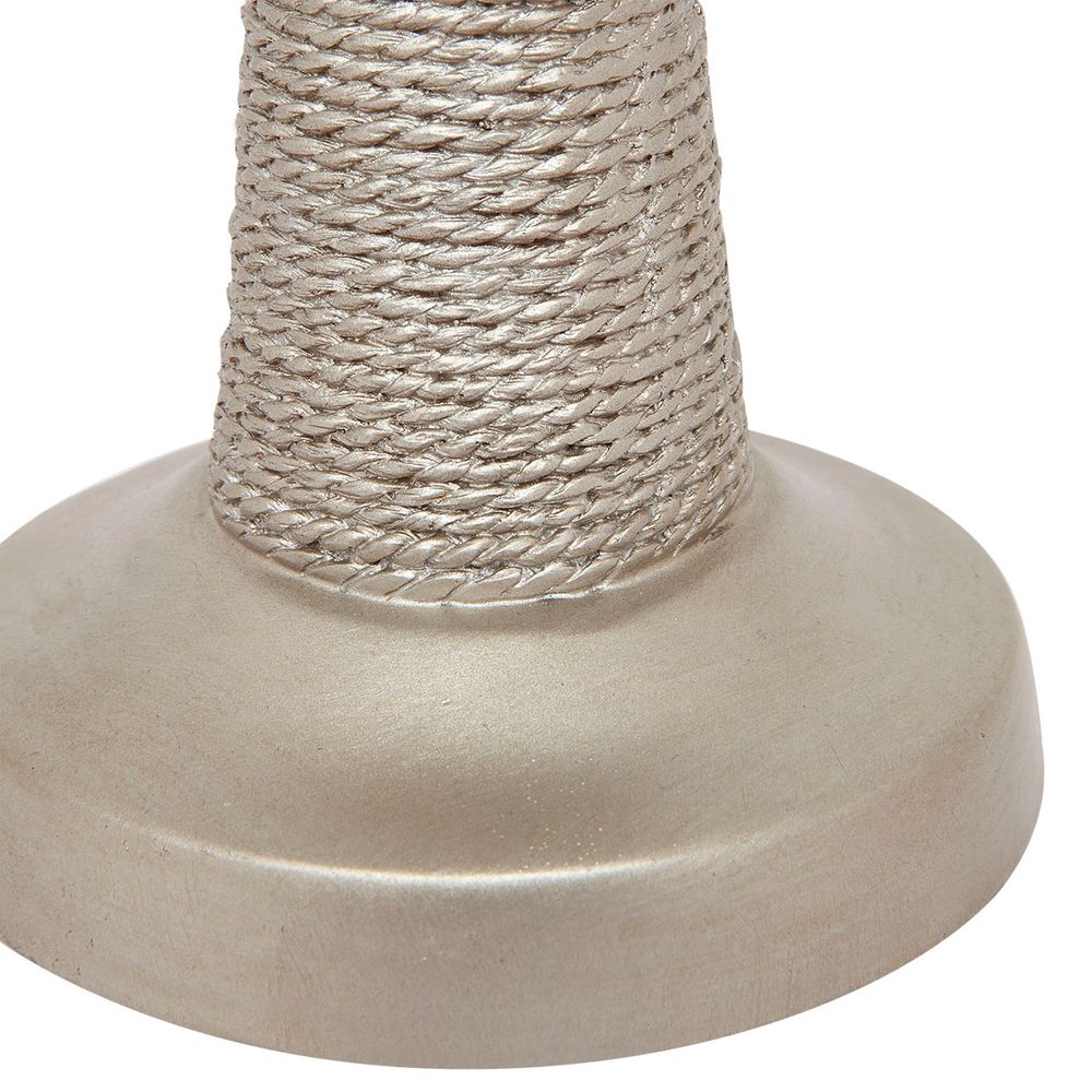 Beverly Table Lamp Antique Silver Base With White Shade - 11929
