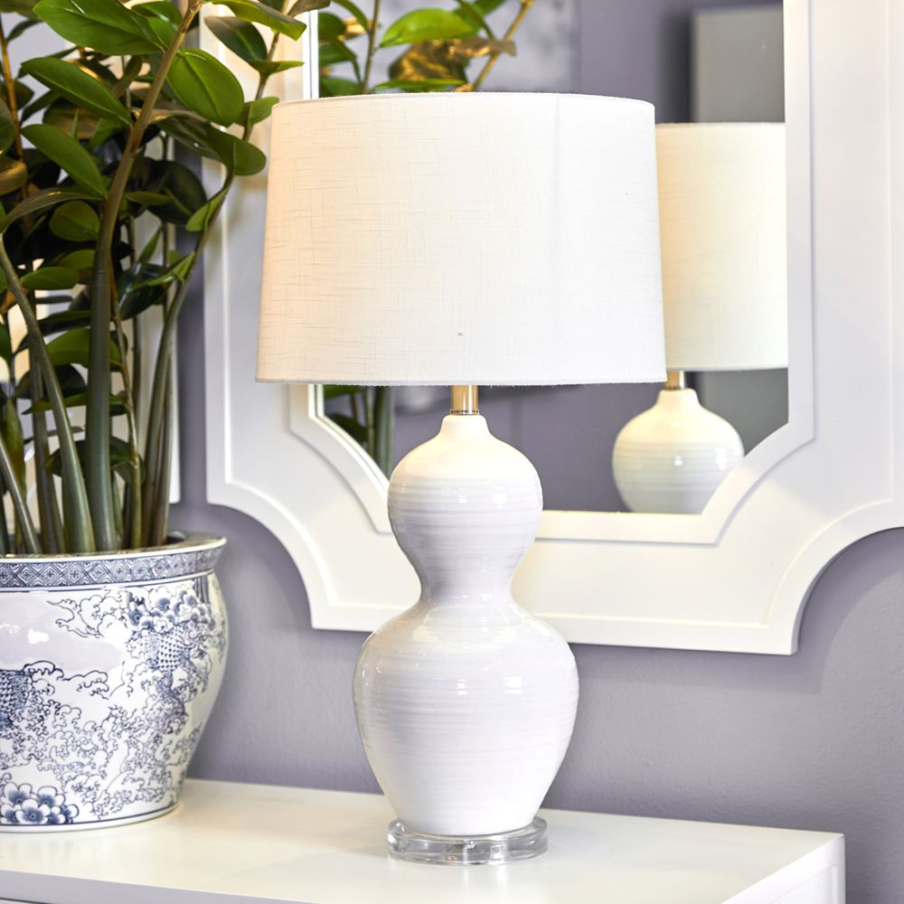 Bronte Table Lamp White Base With White Shade - 11614