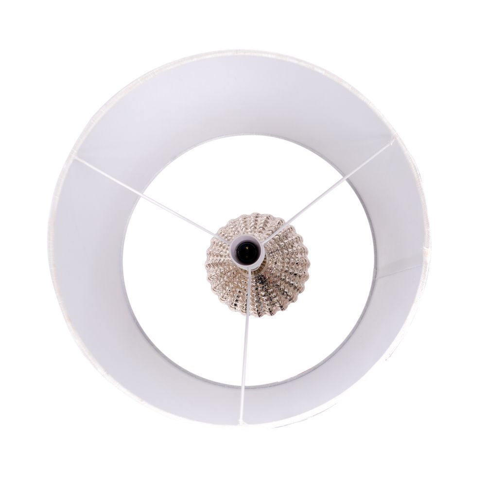 Tabitha Table Lamp Mercury Glass Base With White Shade - 11683