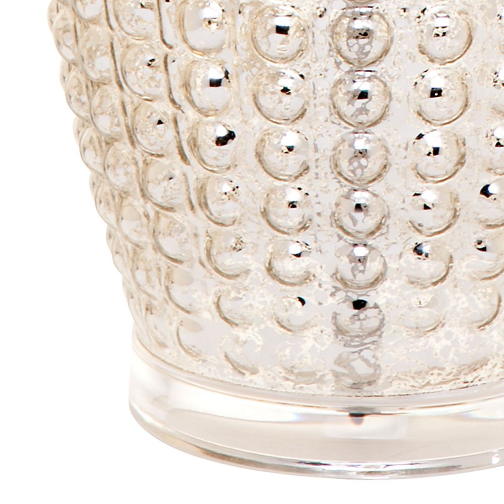 Tabitha Table Lamp Mercury Glass Base With White Shade - 11683